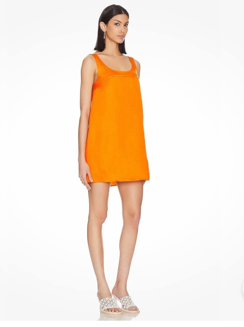 FRAME Micro Flare Dress Orange Nectarine Size XL NWT $458 – Satin Chic