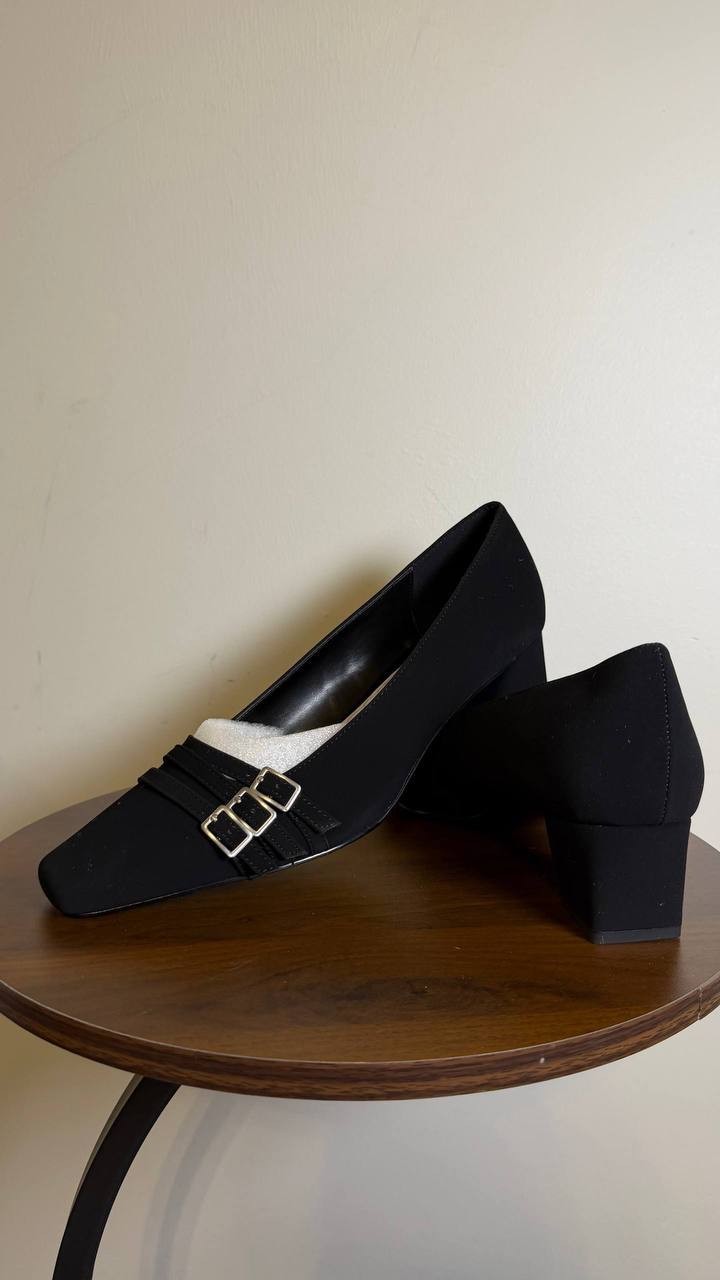 Easy Street Women’s Block Heel Pumps 10W Black Textile – New in Box– MSRP $74.99
