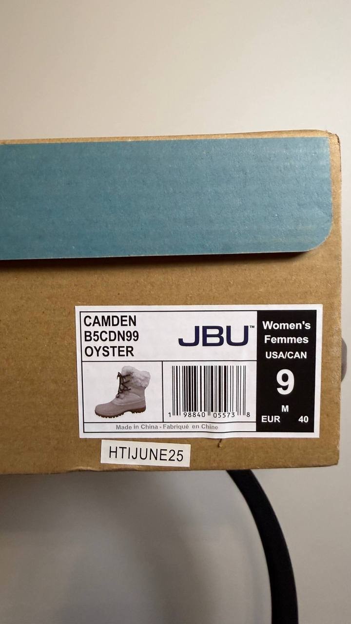 JBU Camden Duck Boots 9M Oyster Waterproof Faux‑Shearling Lined NIB msrp$129.95