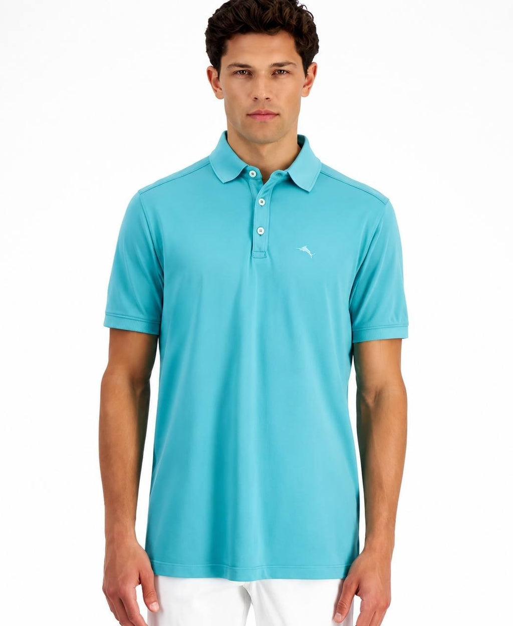 Tommy Bahama Solid Cotton Lookout Polo Shirt Cabo Teal L NWT $90