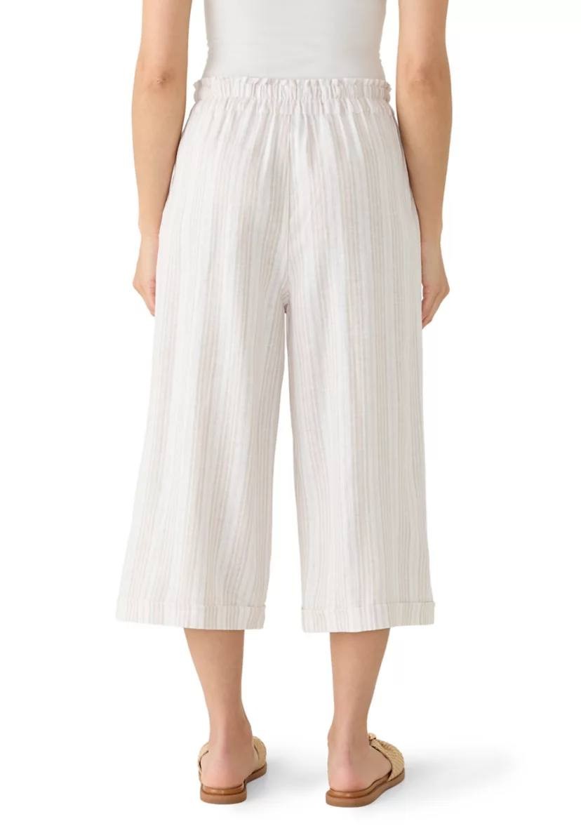 Gloria Vanderbilt Rainy Cropped Linen Pants Stonewood XXL NWOT $56