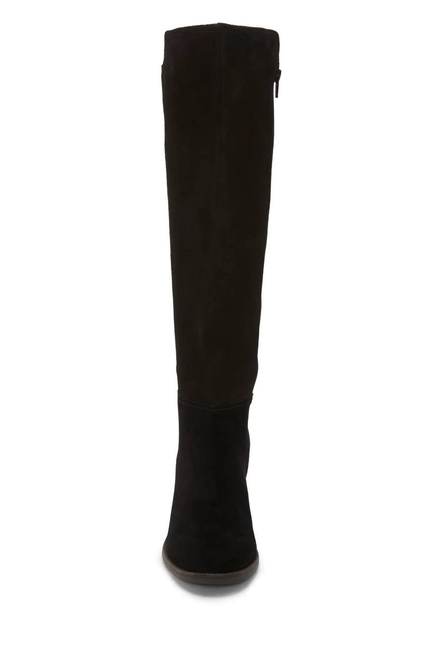 Lucky Brand Bonnay Extra Wide Calf Knee High Boots Black 8M Suede $189 NWB