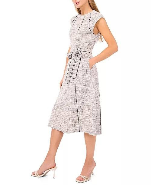 MSK Women’s Short‑Sleeve Crewneck Knit Dress Bright White XL NWT $109