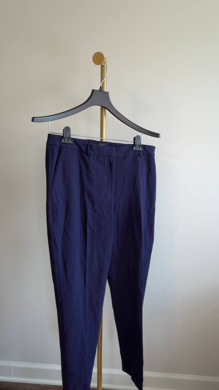 Tahari ASL Peplum Blazer & Tapered Pants Set Midnight Navy 12 NWT $229