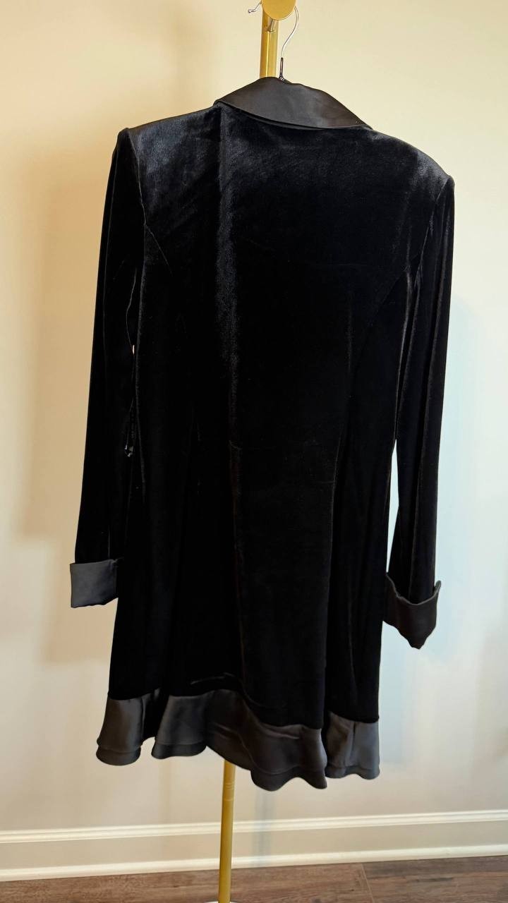 Karl Lagerfeld Paris Stretch Velvet Blazer Dress Black 8 $188 NWT