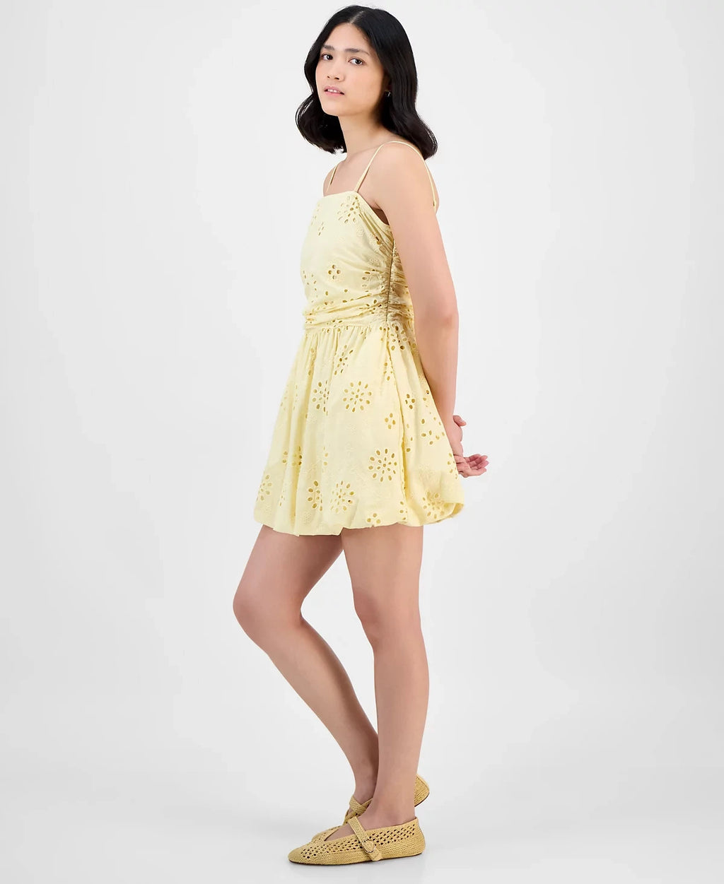 And Now This Eyelet Strapless Mini Dress – Double Cream, Size XXS