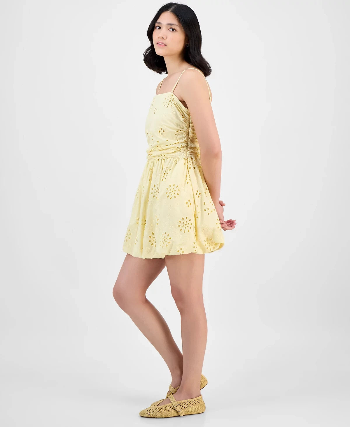 And Now This Eyelet Strapless Mini Dress – Double Cream, Size XXS