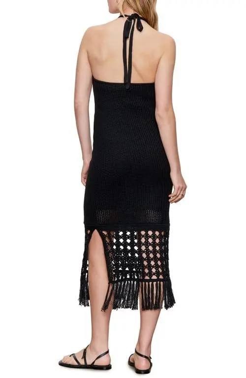 Sanctuary Promenade Open Stitch Halter Sweater Dress–Size S–Black–NWT–MSRP$189