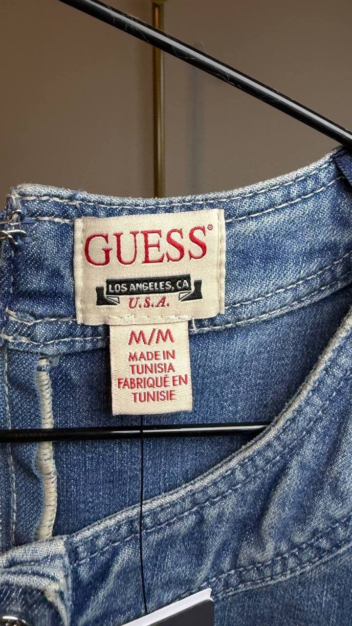 Guess Denim Lace‑Up Lisbeth Dress Blue M NWT $188