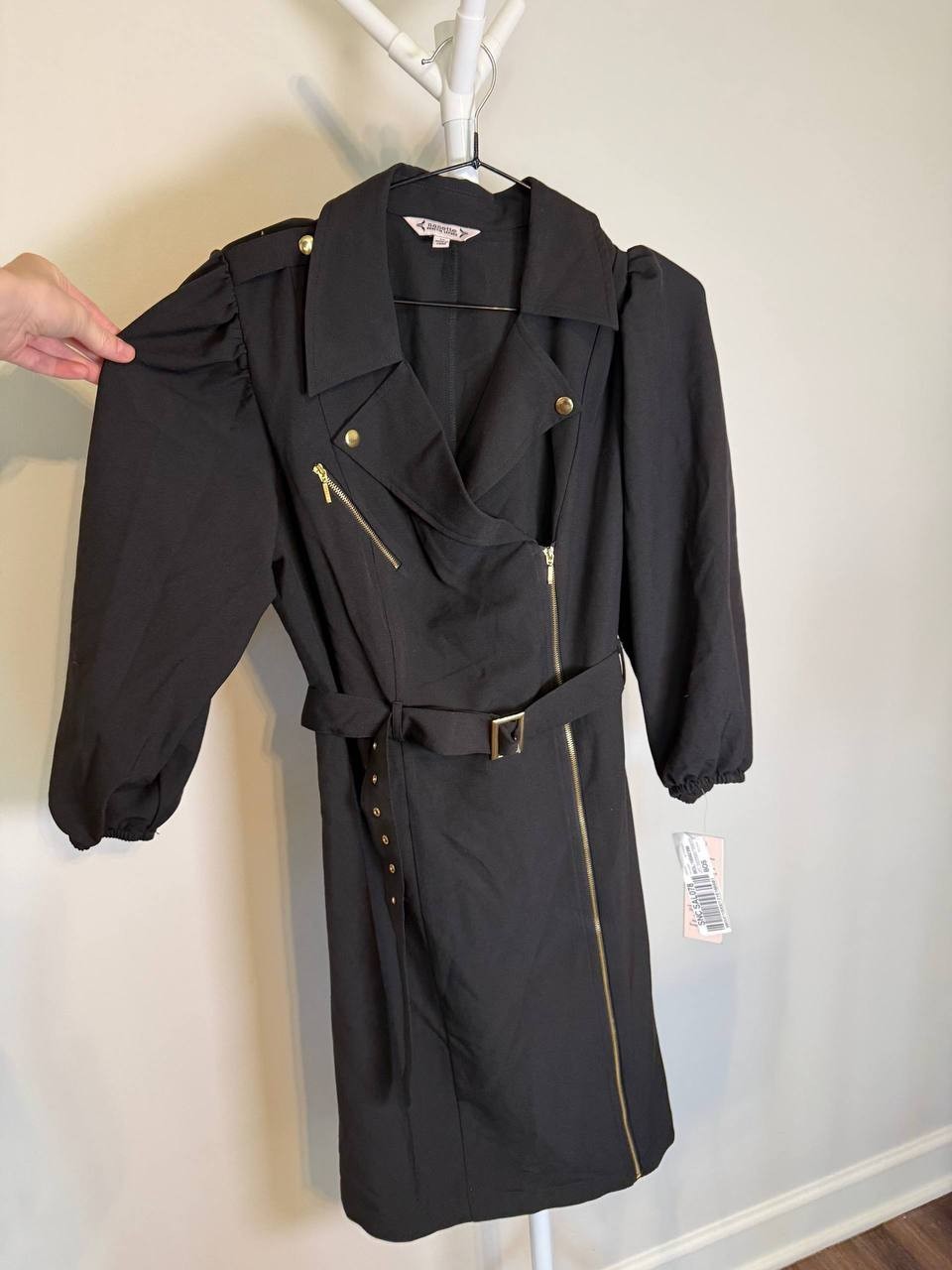 Nanette Lepore Belted Zip‑Front Dress – Black – Size 8/10 – NWT – $148