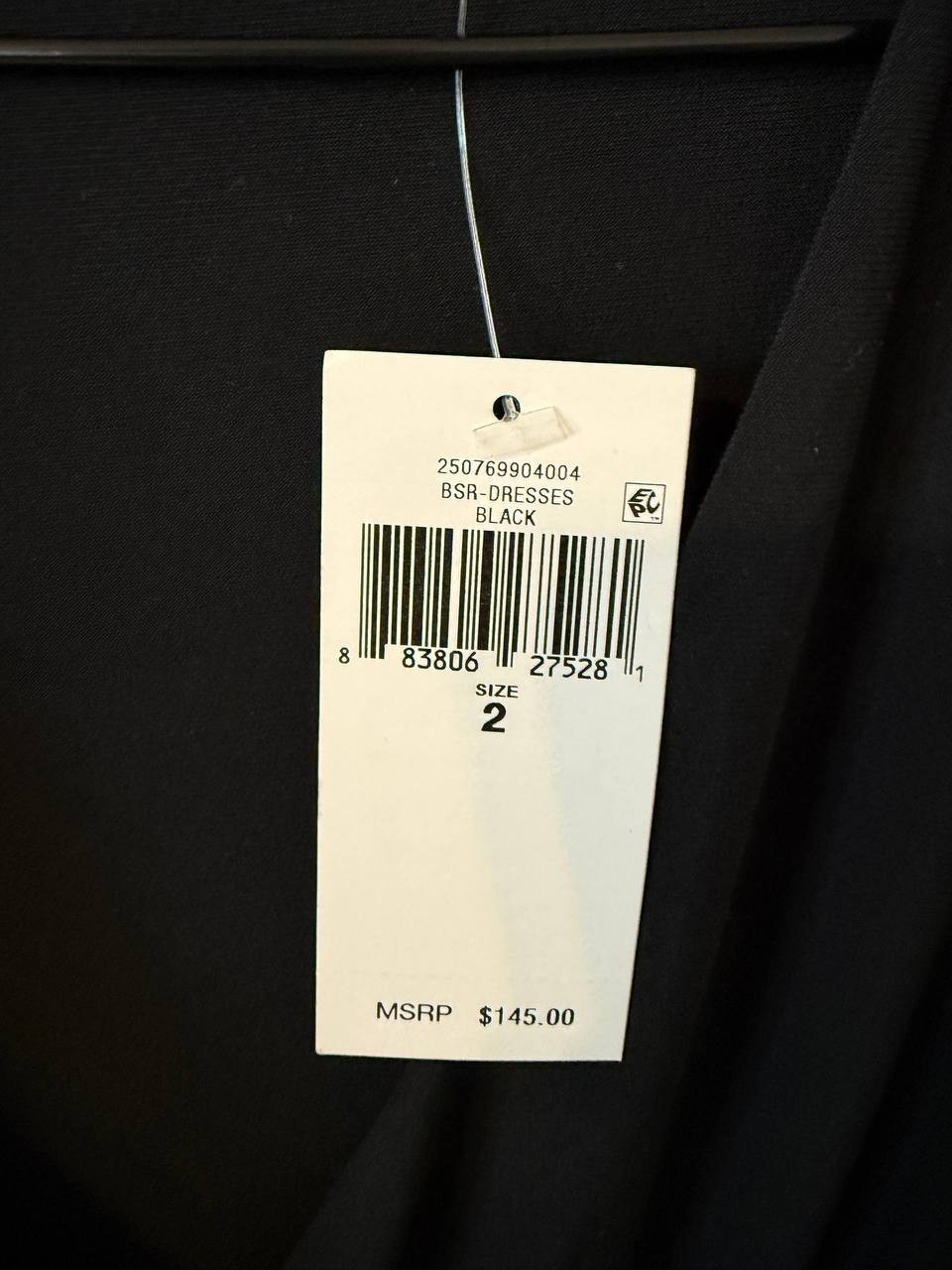 Lauren Ralph Lauren Surplice Jersey Dress BLACK SIZE 0 NWT Elegant MSRP$145