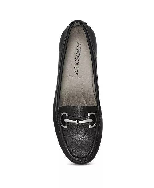 Aerosoles Black Faux Leather Loafers 9.5M NIB MSRP $69