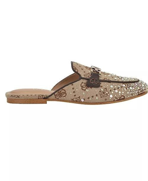 Guess Medium Brown Textile Mule Loafers 9M NIB MSRP $119
