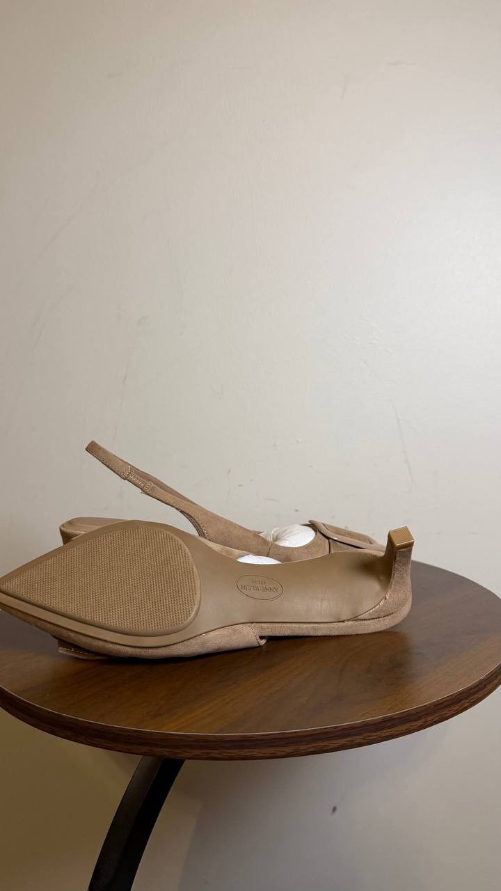 Anne Klein Women’s Ilanna Slingback Pumps Taupe 7.5M Man‑Made MSRP $89 NWB