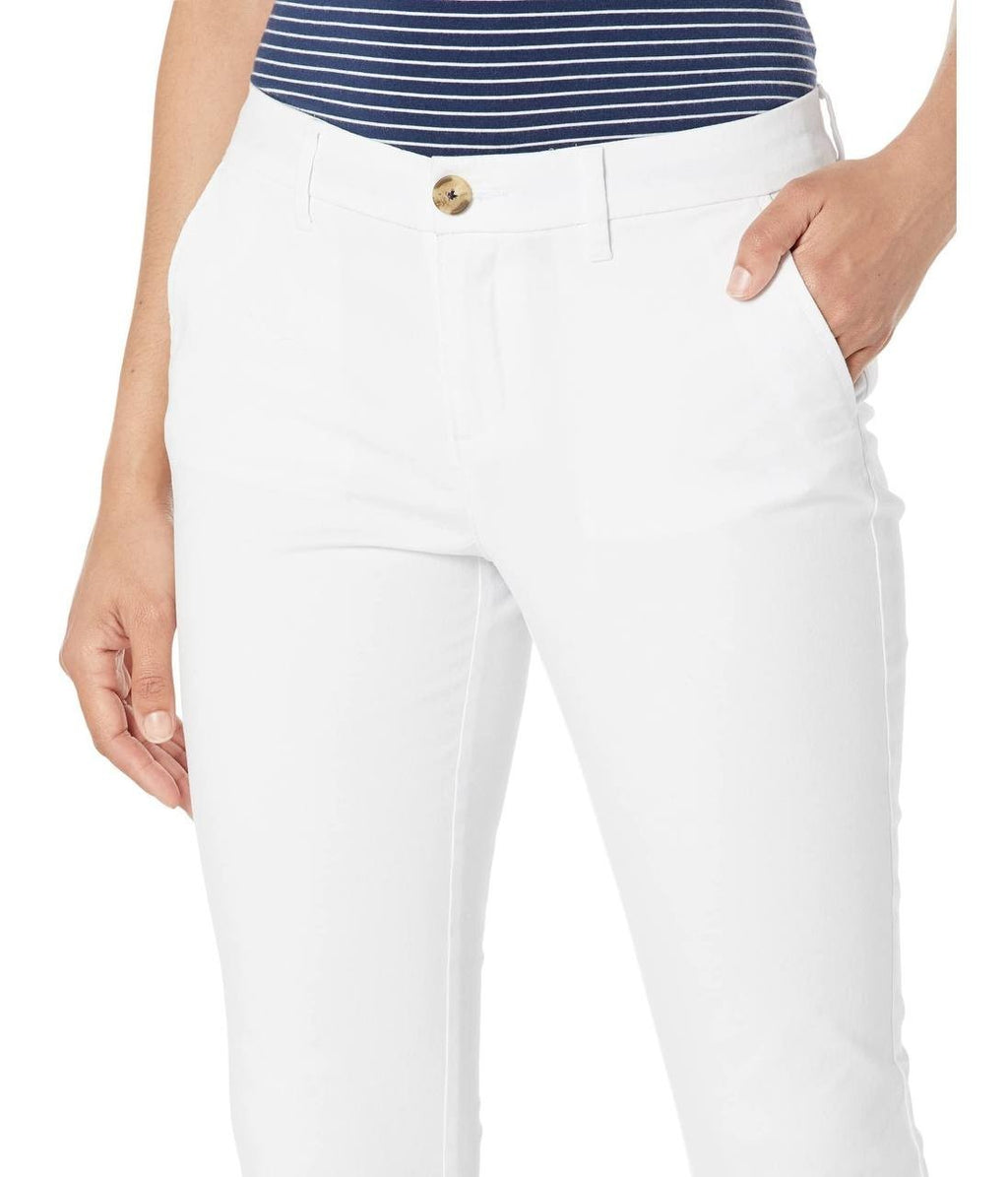 Tommy Hilfiger Hampton Chino Pants White Women Size 6 NWT Stretch Cotton