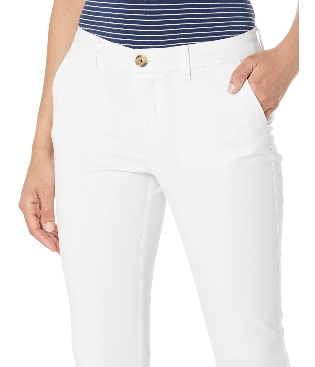 Tommy Hilfiger Hampton Chino Pants White Women Size 6 NWT Stretch Cotton