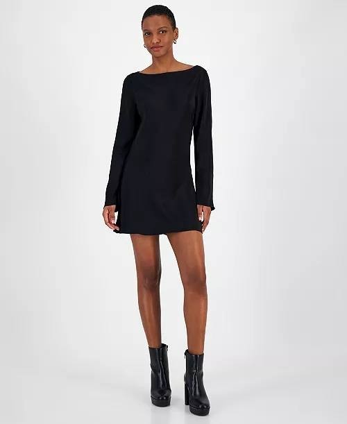 French Connection Ennis Satin Long‑Sleeve Mini Dress – Size 10 – NWT – $148
