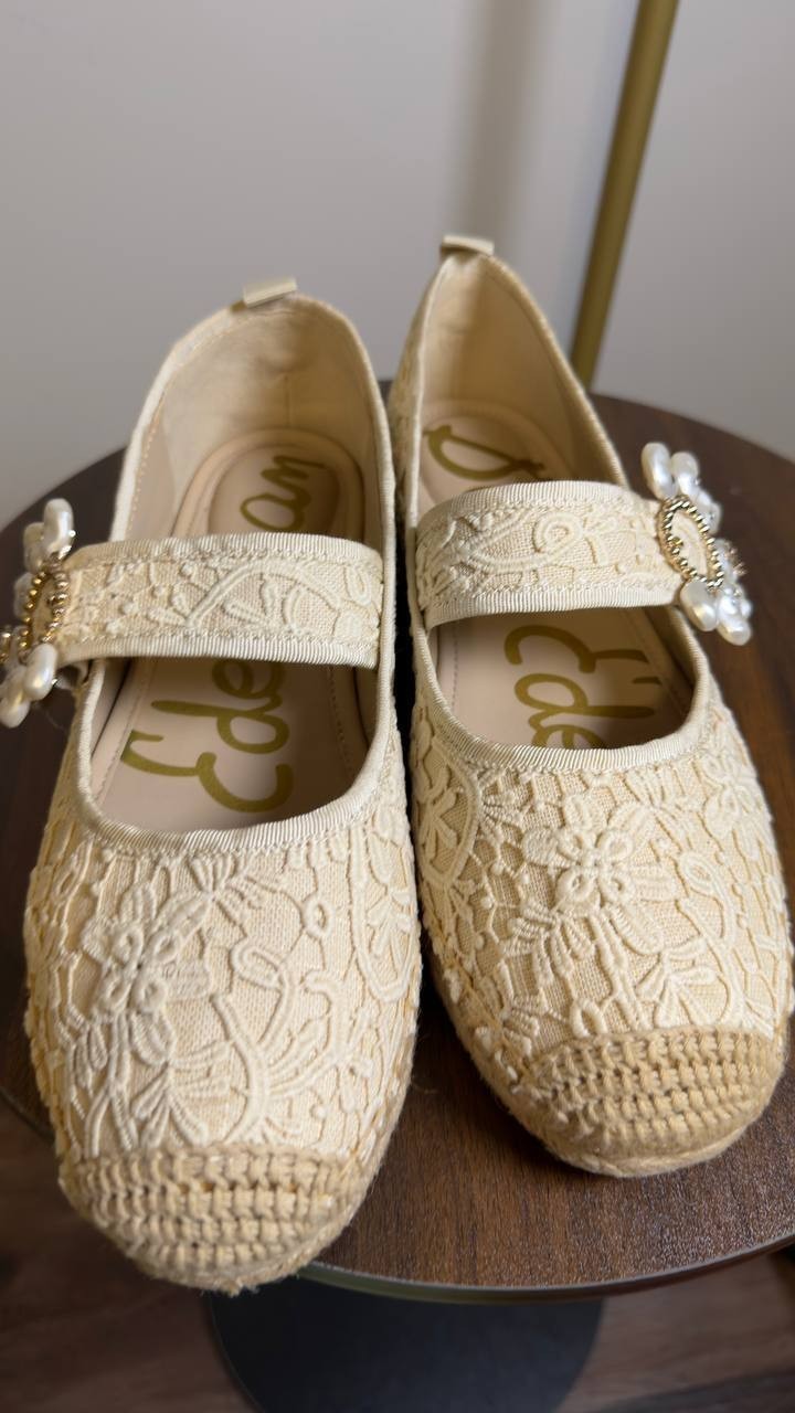 Sam  Edelman  Slingback  Flats  Ivory  7.5  M  New  $130