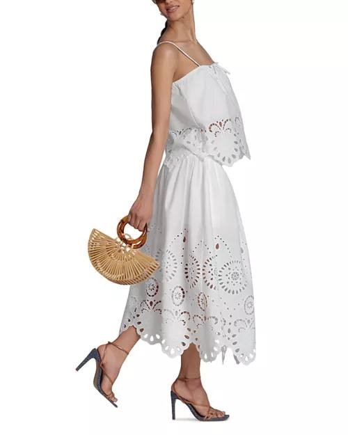 Avec Les Filles Eyelet Embroidered Bandeau Top White S NWT $108