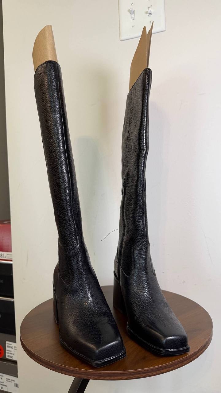 Vince Camuto Sangeti Knee‑High Leather Boots Black Women’s 6M NWB $239
