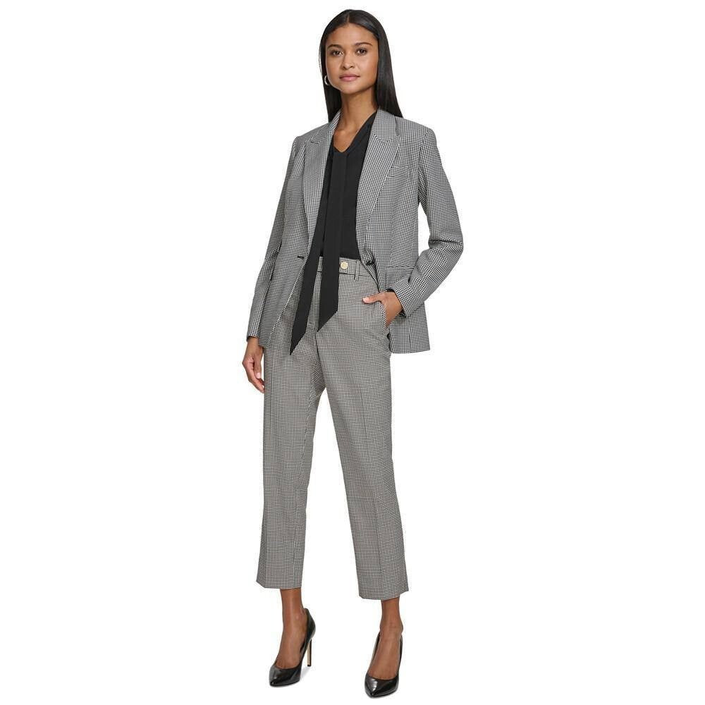 Karl Lagerfeld Paris Checkered One‑Button Blazer – Black/White – Size 8 – NWT