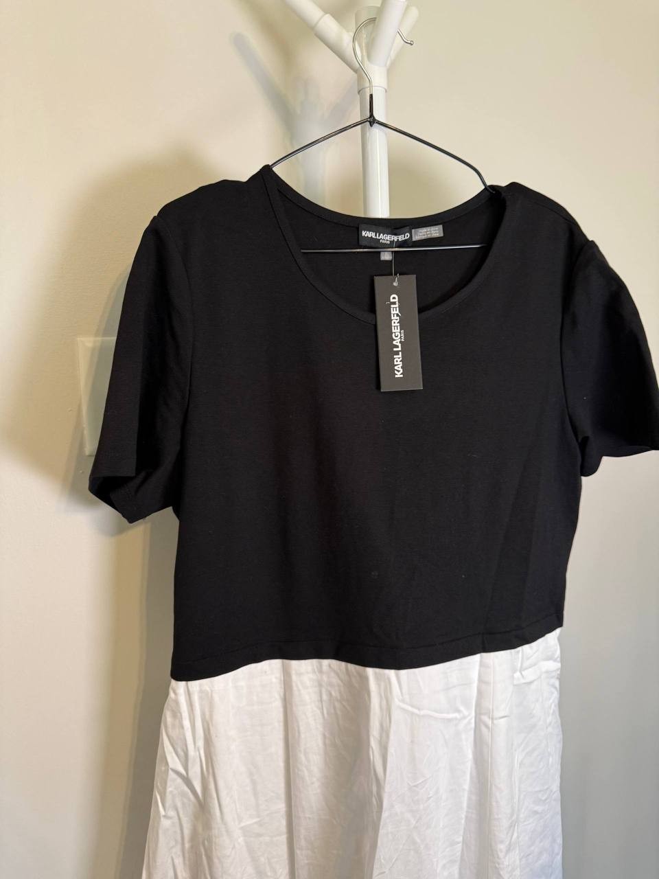 Karl Lagerfeld Paris Bubble Skirt Midi Dress – Black/White – Size XL – NWT