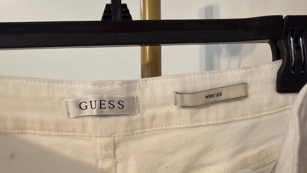 Guess Mardi Wide Leg Jeans Cotton White 24x32 NWT MSRP $138
