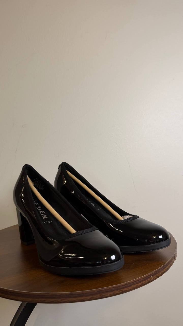 Anne Klein Block Heel Pumps 7.5M Black Patent New in Box  MSRP 89$