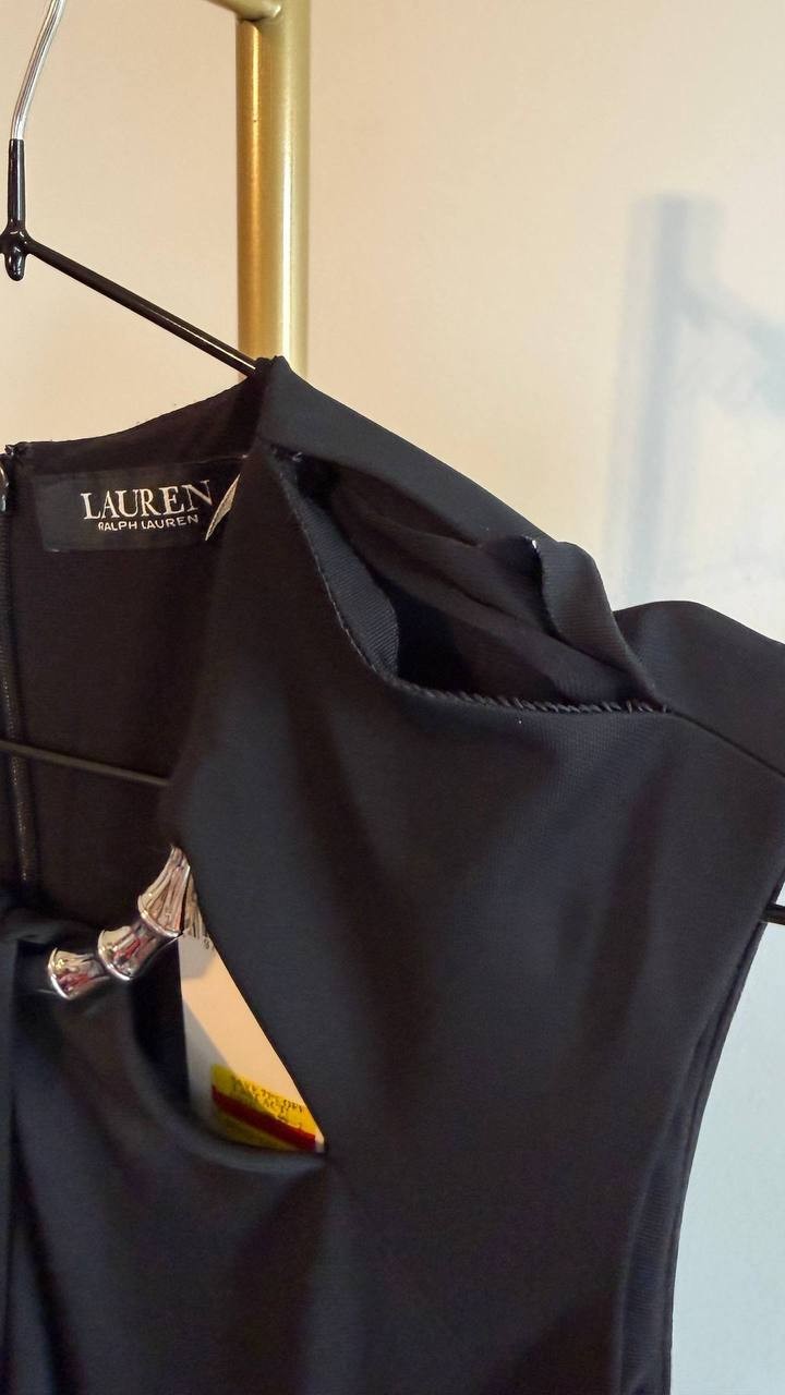 Lauren Ralph Lauren Cutout Jersey Cocktail Dress Black 8 NWT $195