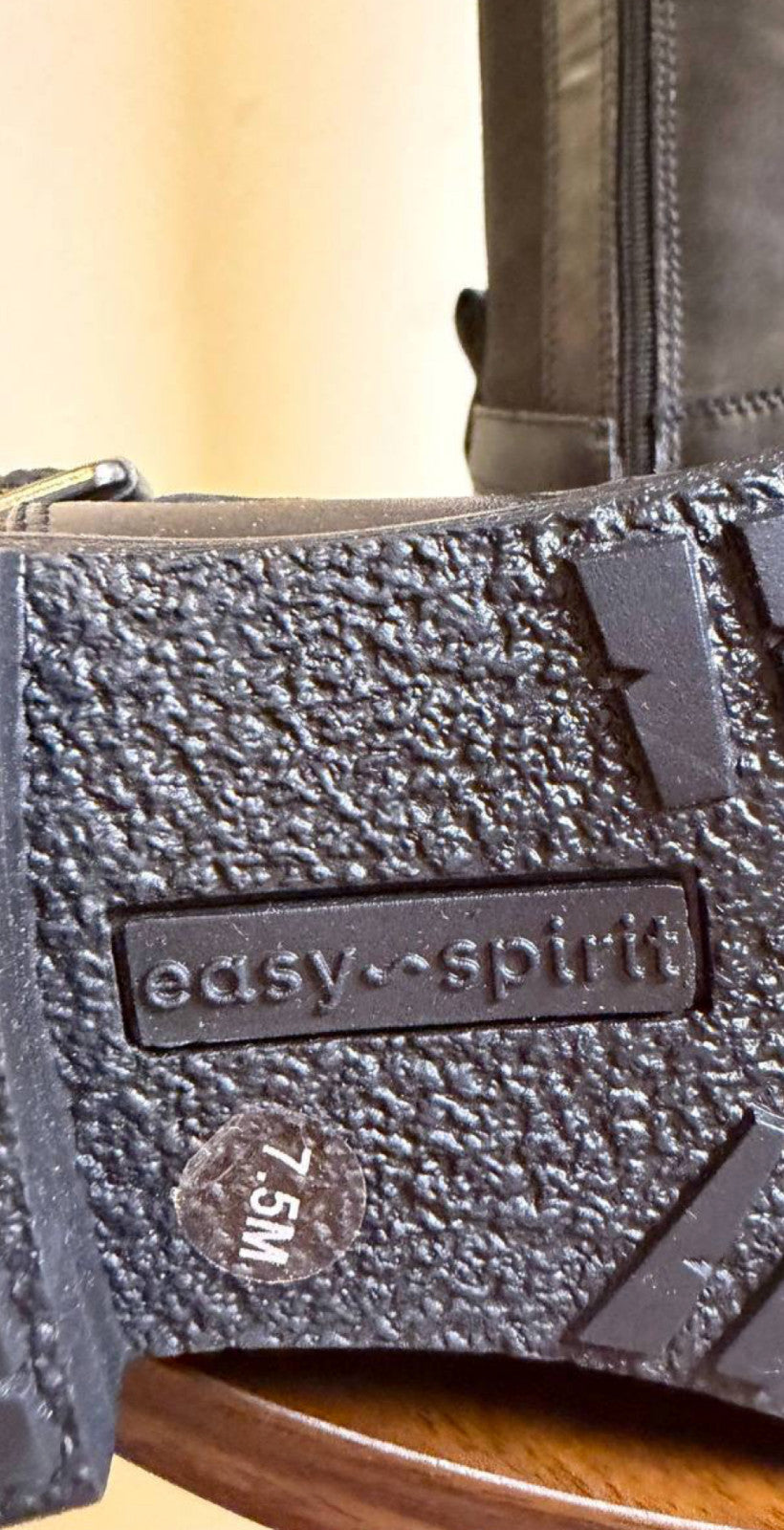 Easy Spirit Jackie Boots 7.5M Black Leather Riding Buckle NIB msrp$199