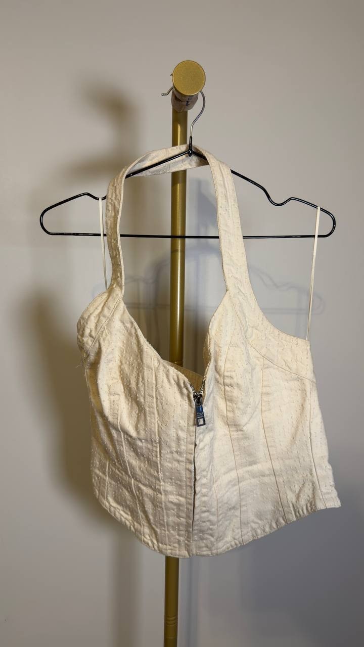 Steve Madden Natasha Corset Top Natural 10 NWT $69