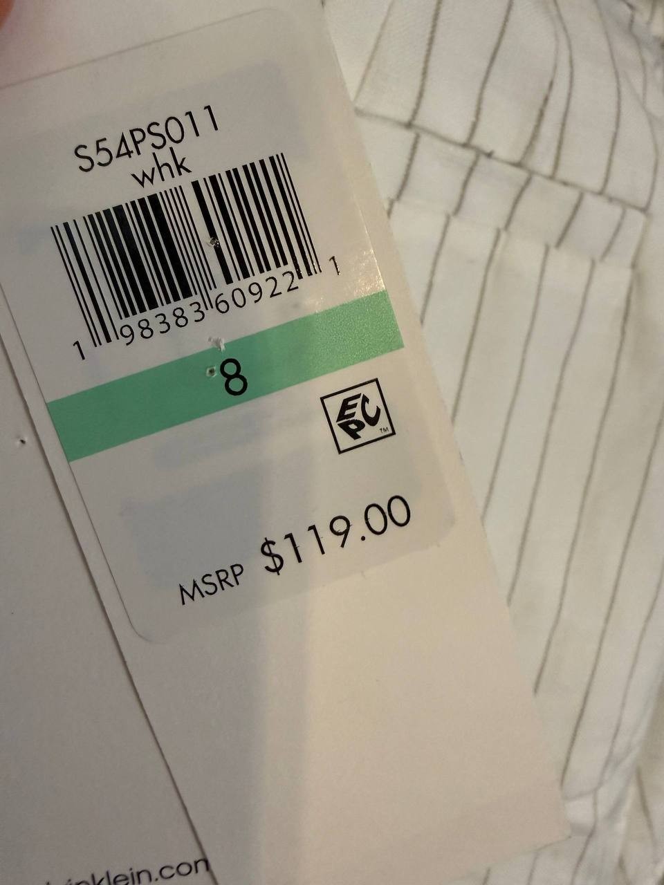 Calvin Klein Pinstriped Belted Pleated Pants – Size 8 – NWT – $119