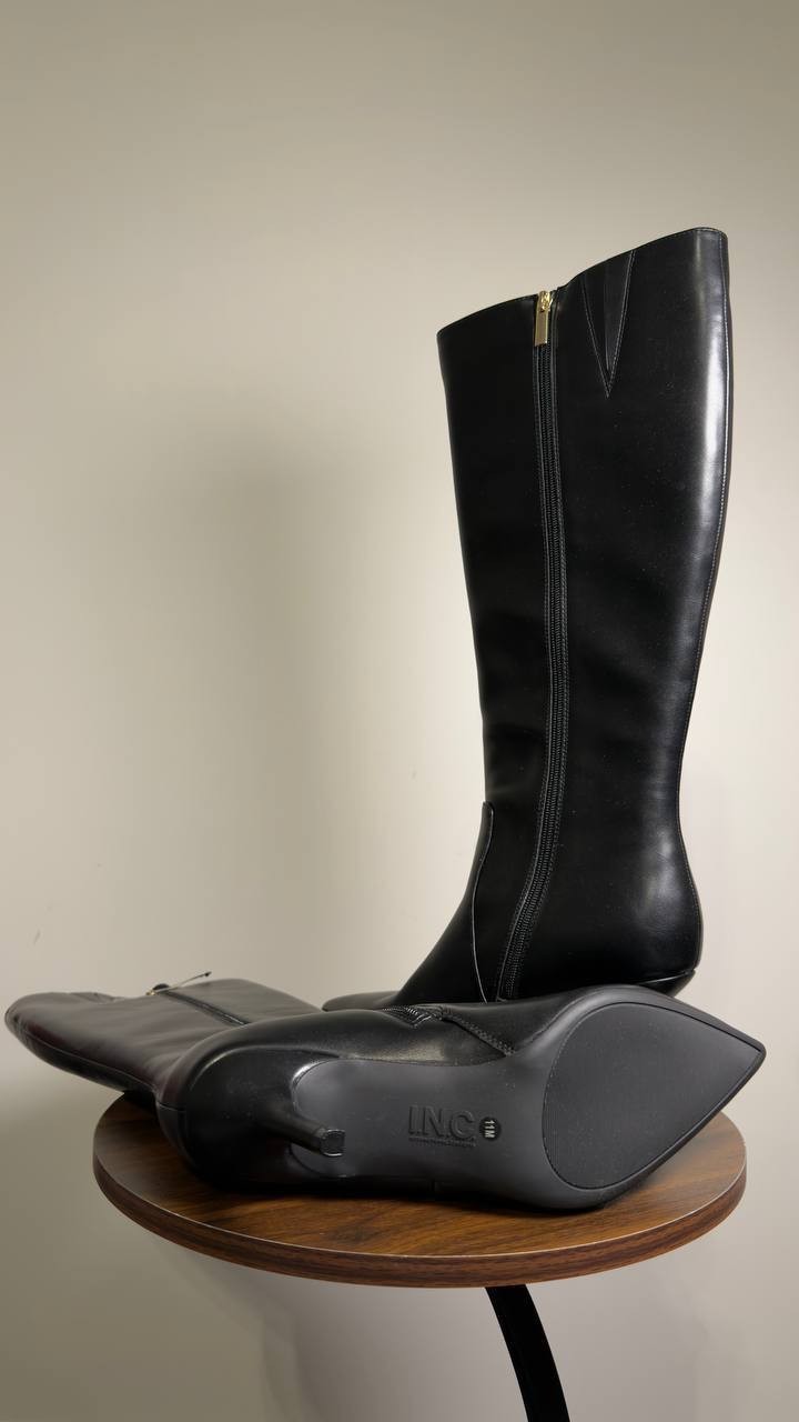 I.N.C.  Mckennaa  Pointy  Toe  Boots  Black  Man‑Made  11M  New  With  Box  $100