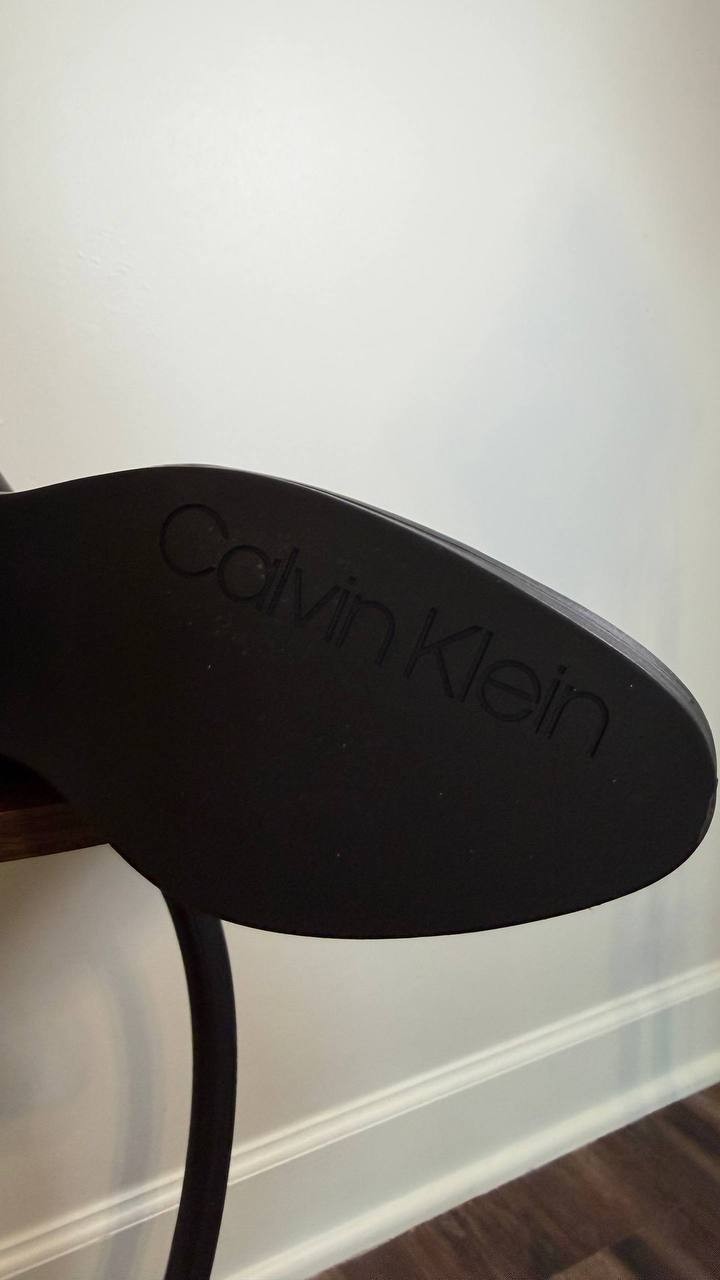 Calvin Klein Daphny Boots 7M Black Man‑Made Knee‑High Pointy Toe NIB msrp$169