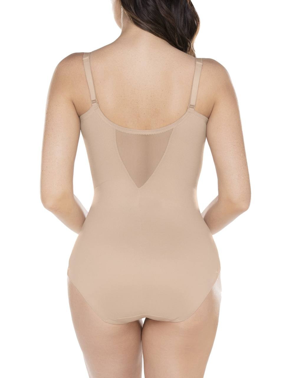 Miraclesuit Sheer Shaping Bodysuit Nude 36D Shapewear One-Piece Underwired