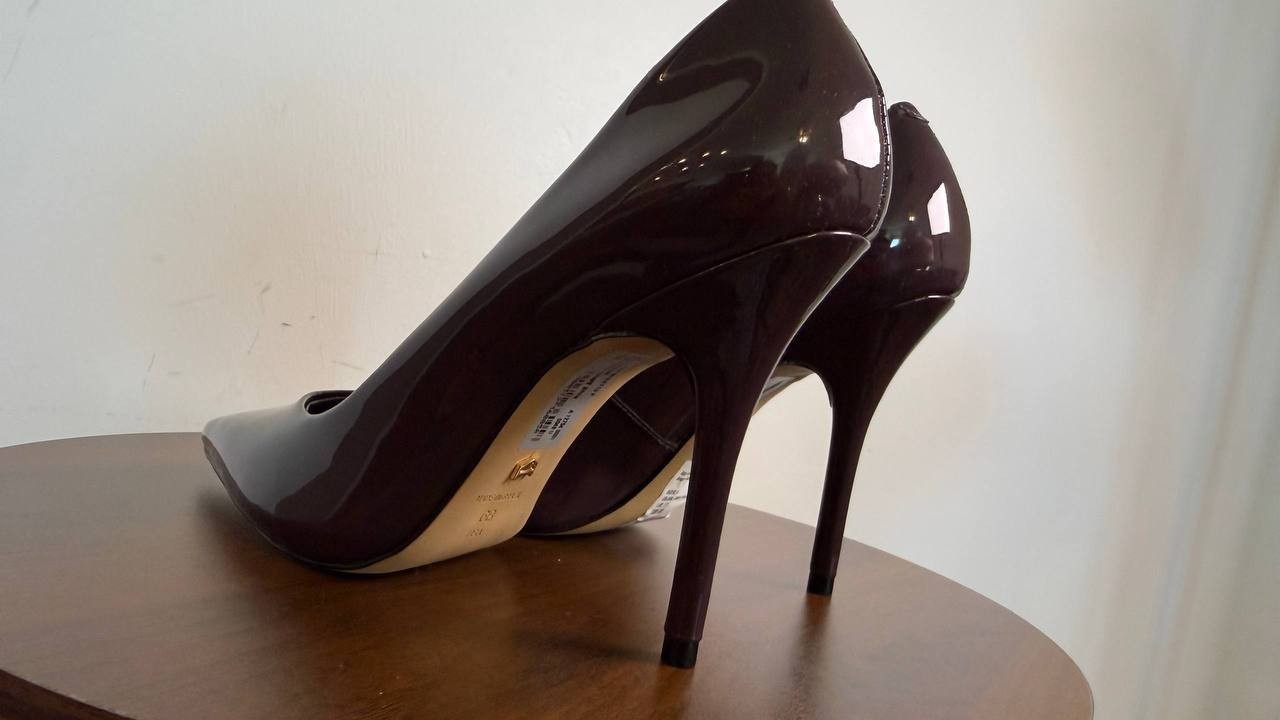 AREZZO Emily High Stiletto Eco Leather Pump – Brown – 6B – Eco‑Leather – NWB,