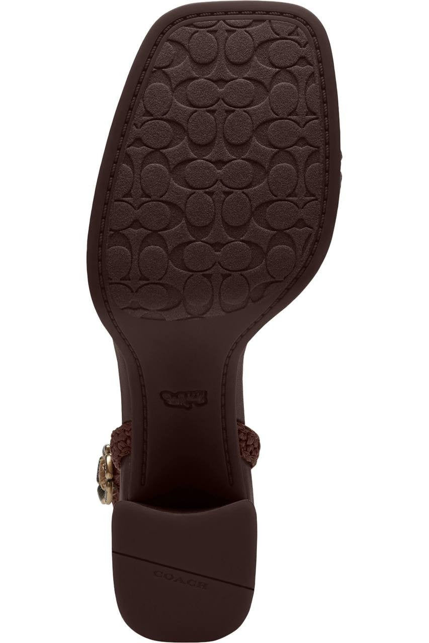 Coach  Platform  Ankle  Strap  Sandals  Maple  8  New  $195