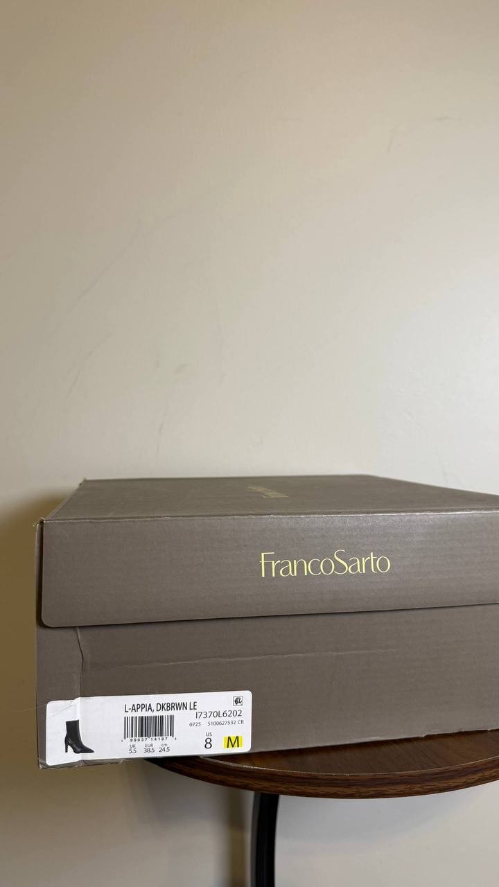 Franco Sarto Dark Brown Leather Dress Booties 8M NIB MSRP $215