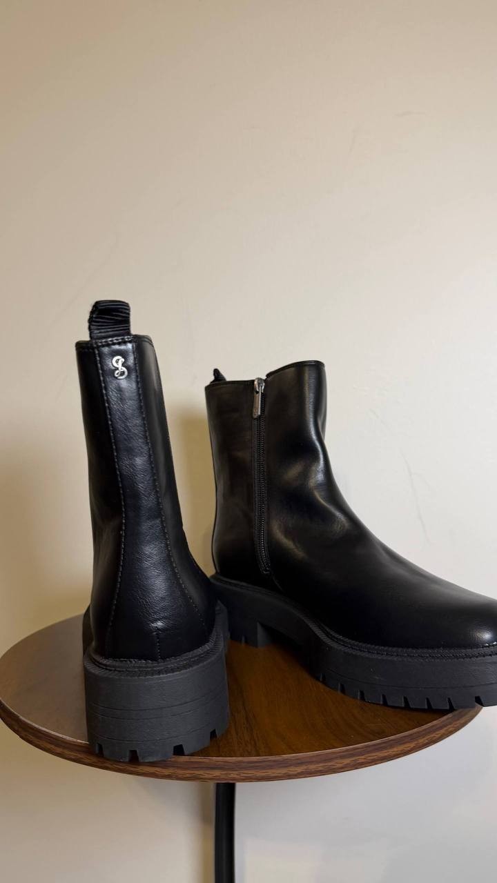 Sam & Libby Black Man‑Made Booties 9M NIB MSRP $95