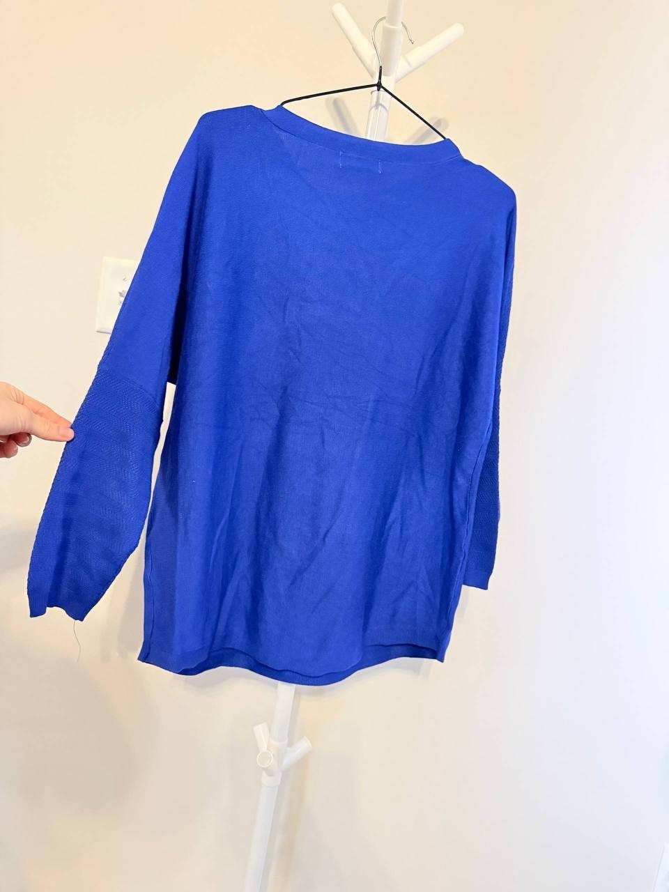 Melissa Paige Blue Pullover – Ribbed Accents – Size Large – NWT – $46.50