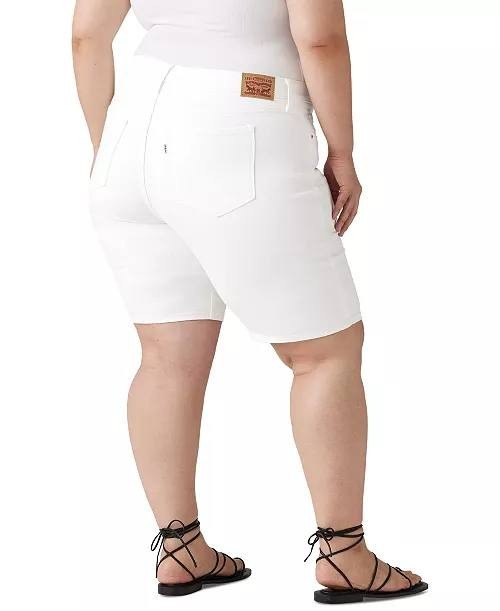 Levi’s Plus Size Mid‑Rise Shaping Bermuda Shorts White 18 NWT $55