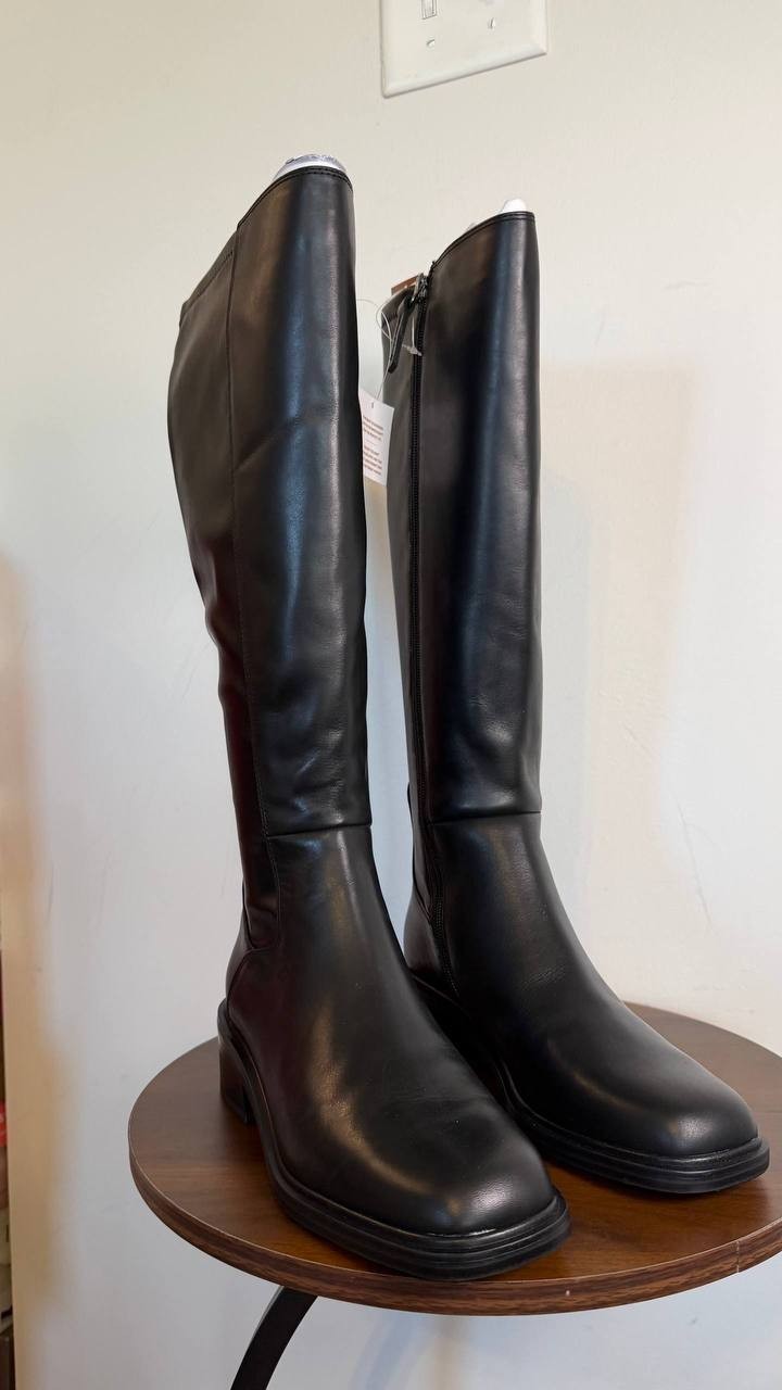 Franco Sarto Gisella Knee High Boots Black 7.5M Leather $225 NWB