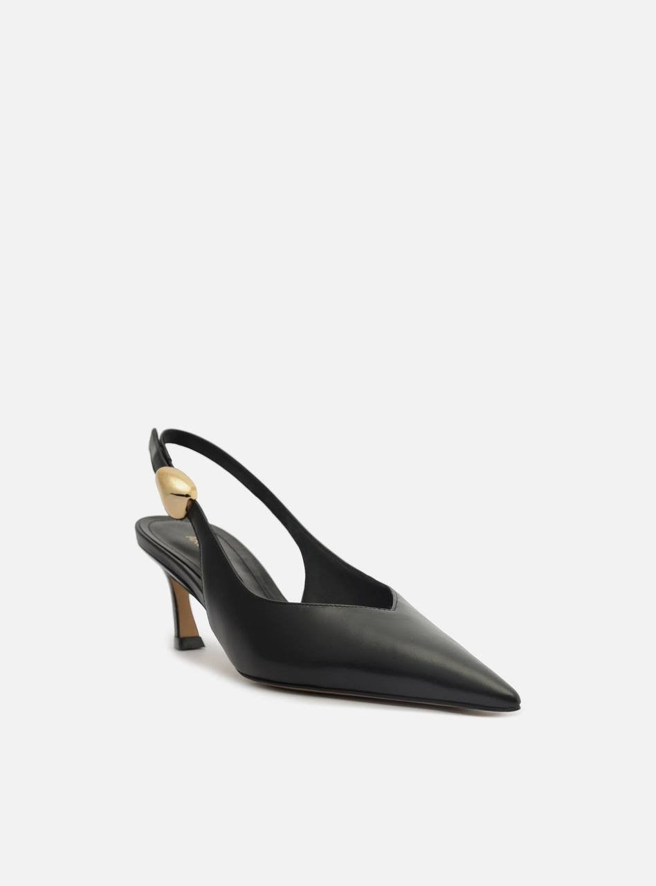 Arezzo Pumps Black Leather Size 7.5B New in Box $109