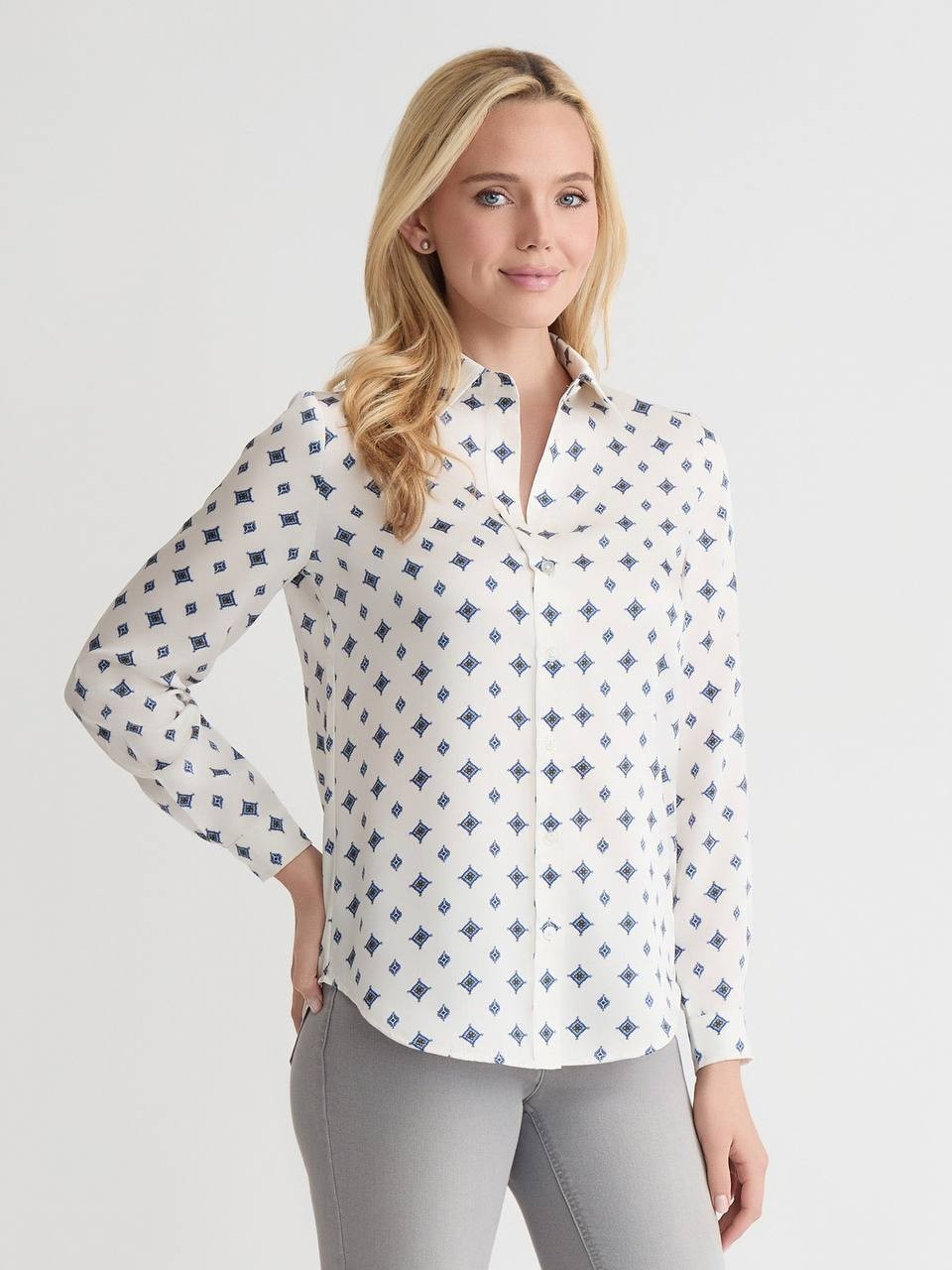 ones Satin Twill Button‑Down Blouse – Size XS – New – Has Been Washed – $79.50
