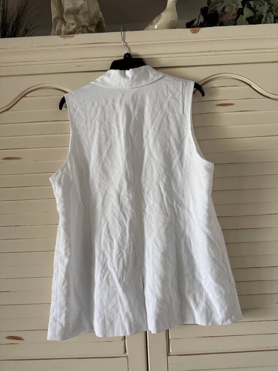 Bar III Petite Long Vest White NWT Open Front Notched Lapels Flap Pockets