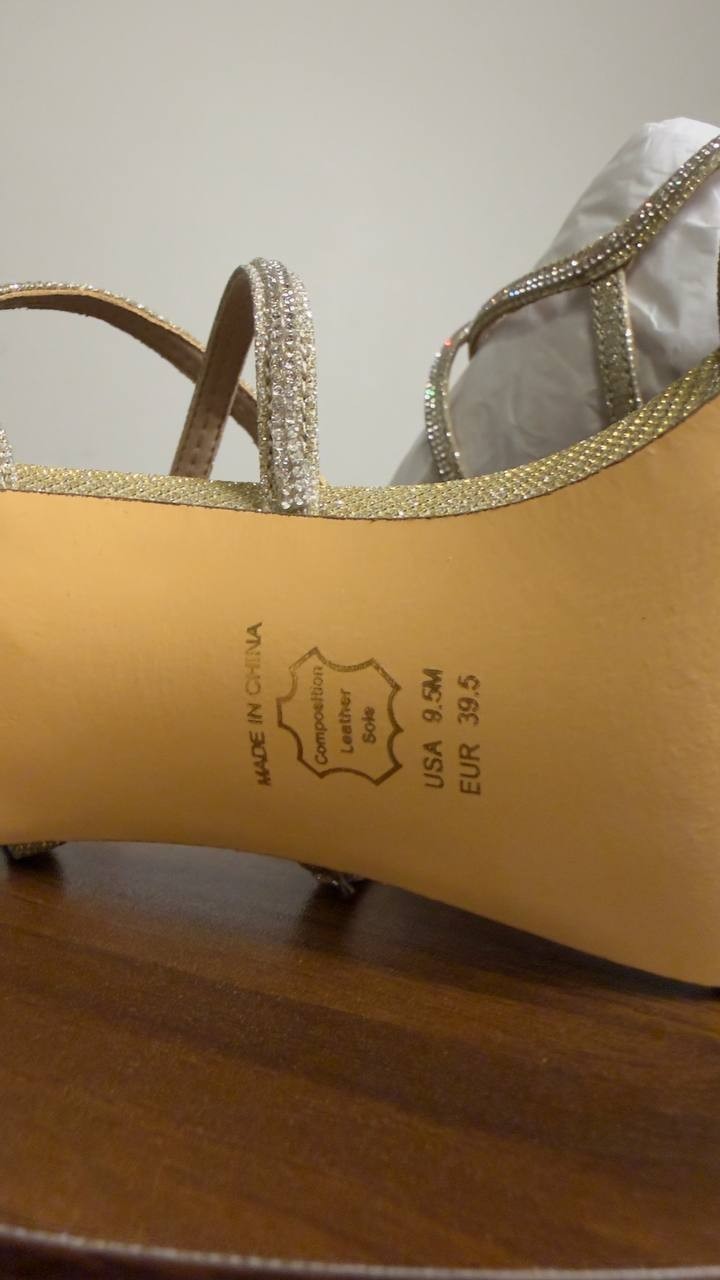 Nina  Dress  Sandals  Platino  Luna  Shine  9.5  M  New  $99