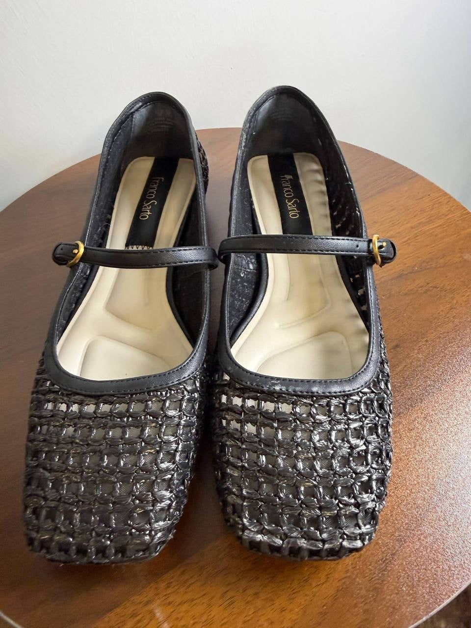 Franco Sarto “Tinsley” Mary Jane Flats – Size 6M – Black Mesh – Preowned