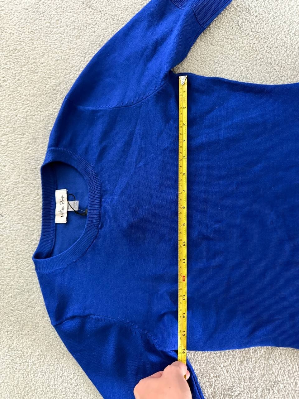 Melissa Paige Blue Ribbed Knit Short Sleeve Sweater – Size S – NWT