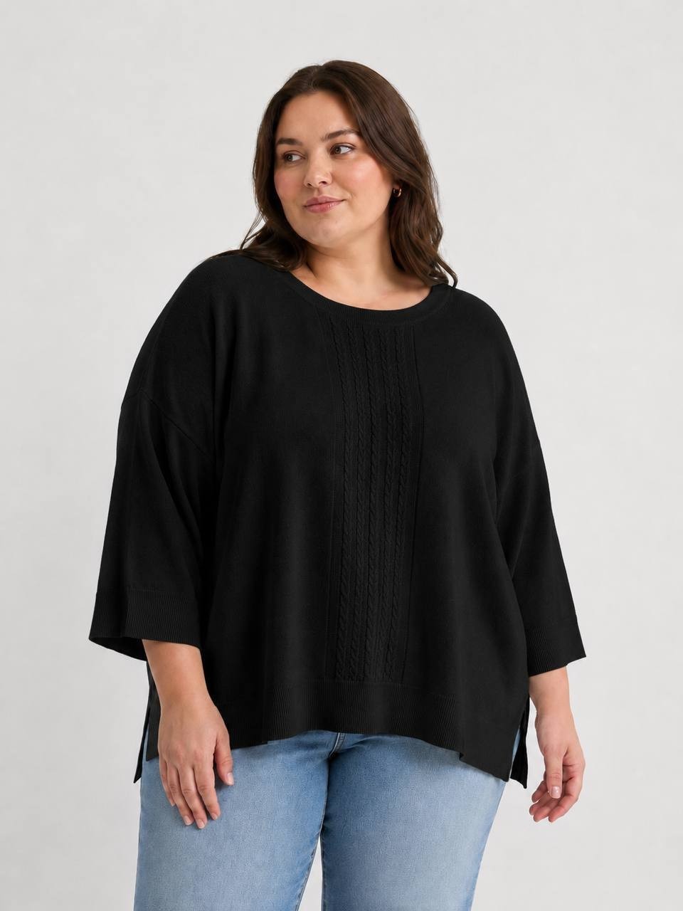 Melissa Paige Sweater – Boat Neck – 3/4 Sleeves – NWT