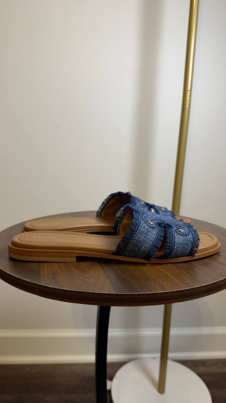 Celine Marina Mule Denim  Cotton 39 Pre‑owned Excellent